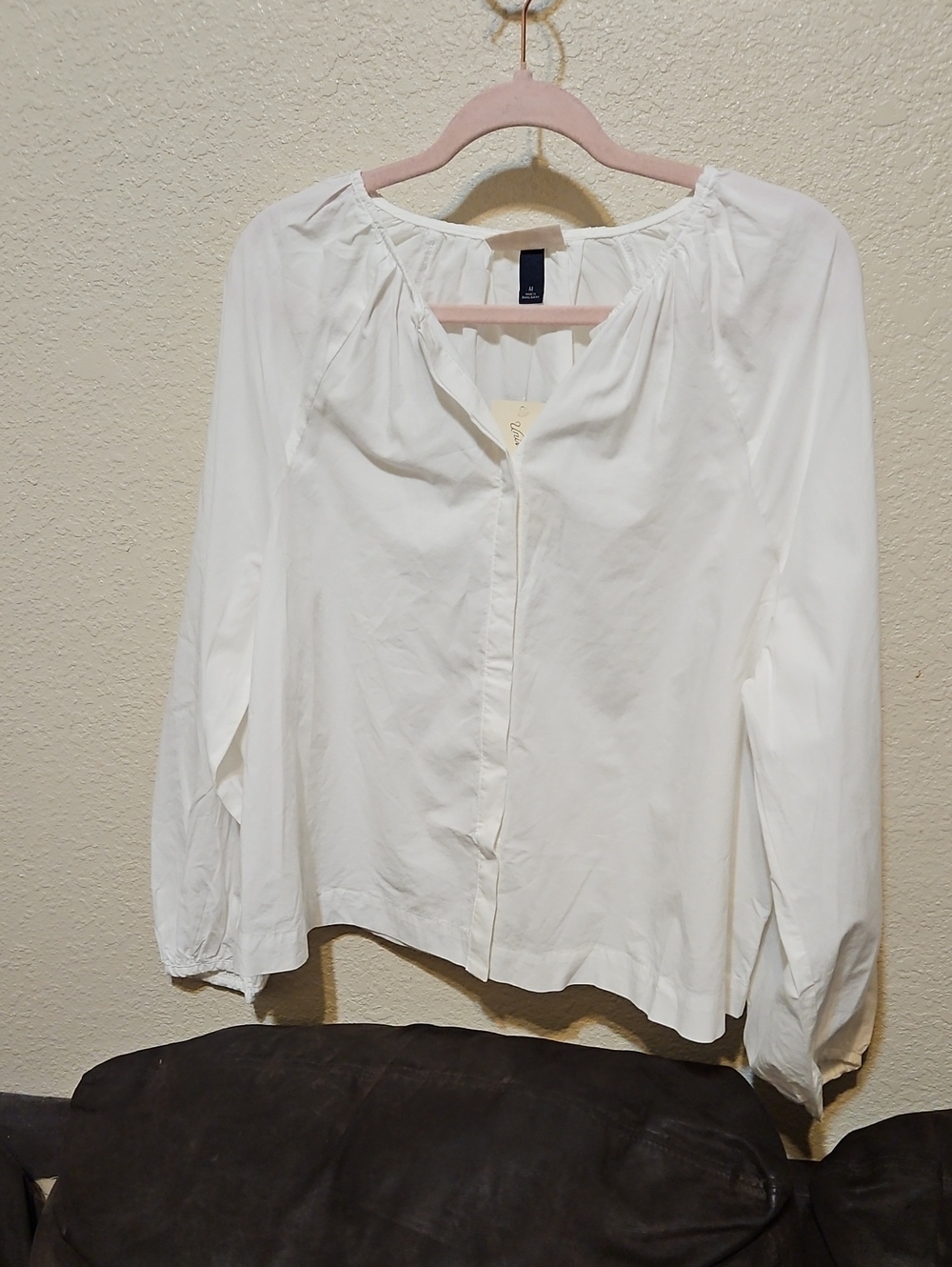 Universal Thread White Button-Front Peasant Blouse